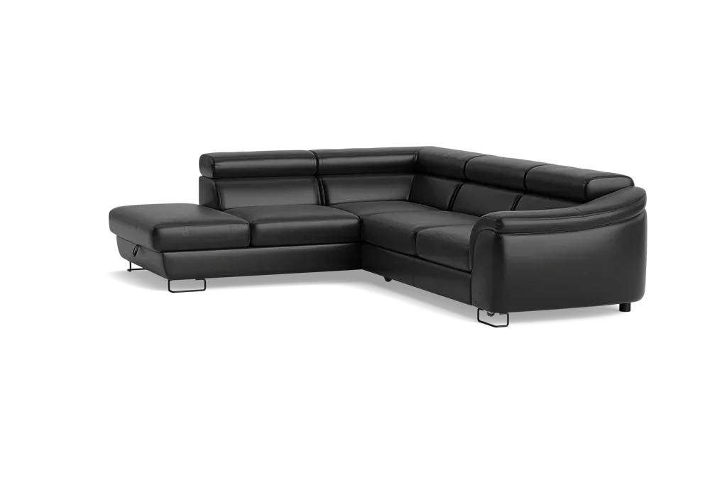 Lavos Corner Sofa Bed With Storage NATURAL LEATHER