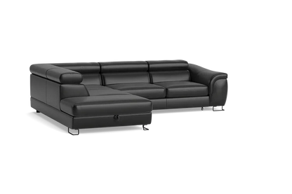 Lavos Corner Sofa Bed With Storage NATURAL LEATHER