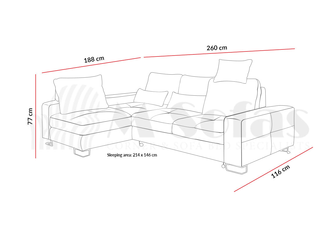 Asti Corner Sofa Bed