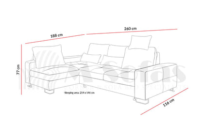 Asti Corner Sofa Bed