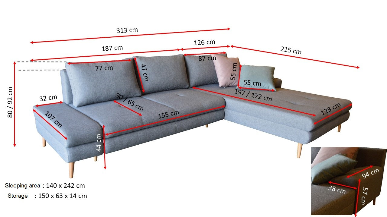 Floby Corner Sofa Bed