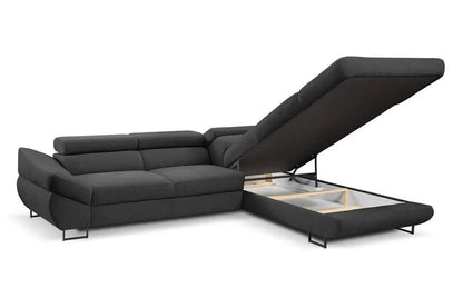 Fabio Corner Sofa Bed With Storage Graceland Graphite Clearance