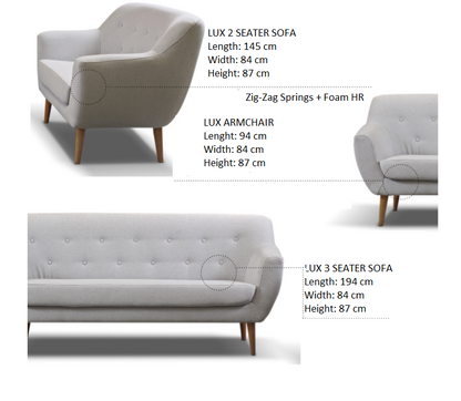 Lux 3 Seater Sofa