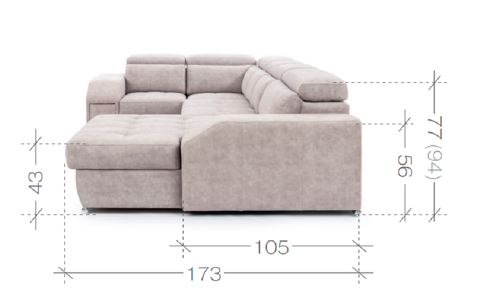 Tulon U Corner Sofa Bed