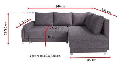 Beate Corner Sofa Bed