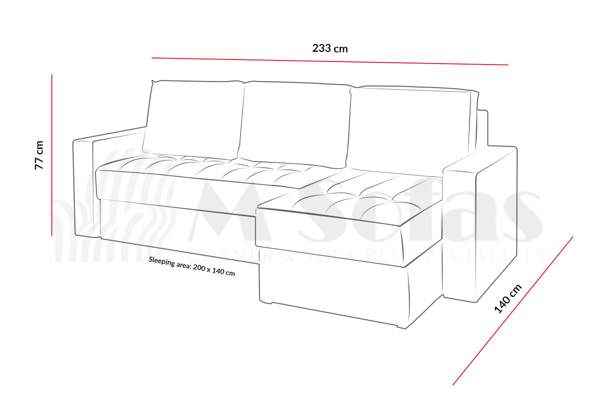 Cala Corner Sofa Bed Grey