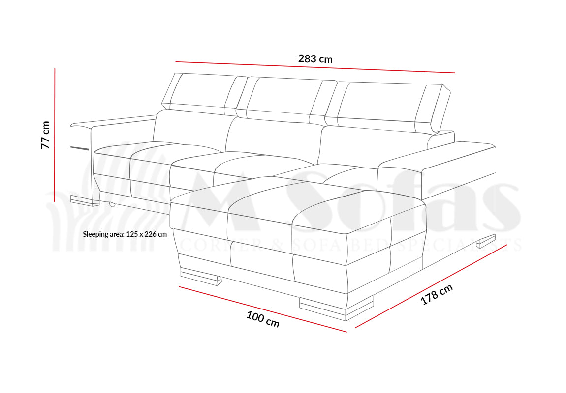 Paris II Corner Sofa Bed